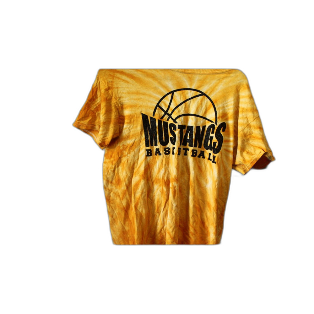 Yellow Mustangs BasketBall T-Shirt Size M